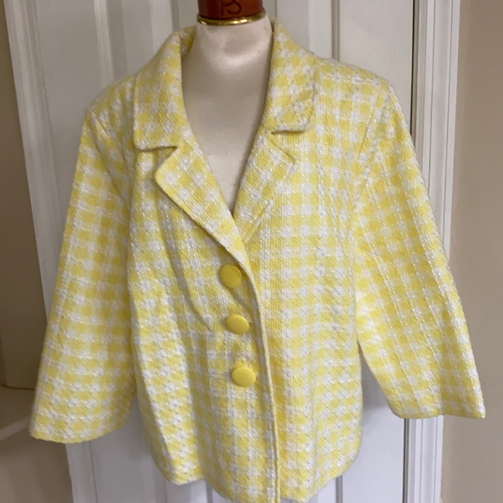 Silk Land yellow/white jacket Sz XL